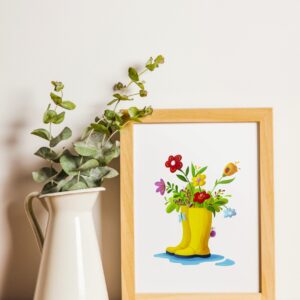 Carte A6 bottes fleuries